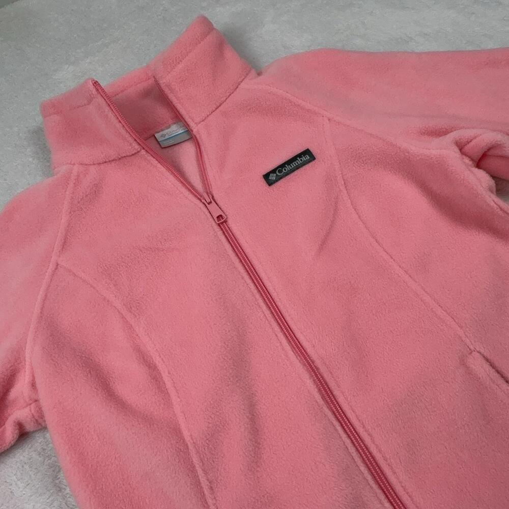 Columbia Jacket Womens S Pink Fleece Full Zip Collared Pockets Lightweight